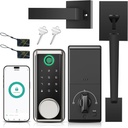 Keyless Entry Door Lock Deadbolt with Handle Set, Smart Locks for Front Door, Digital Door Lock with Keypad Set, Door Code Lock with Touchscreen, Compatible with Alexa, Satin Nickel