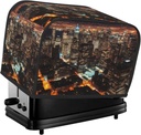City Lights Toaster Cover 2 Slice, Two Slice Bread Machine Covers Quilted Toaster Dust Cover Universal Size Kitchen Small Appliance Cover With Top Handle