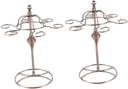 2pcs Vintage Decorative Wine Glass Rack Upside Down Hat-shaped Iron Goblet Holder for Kitchen Storage Stable and Sturdy Tabletop Cup Hanging Rack for Home Bar Display and Drying