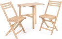JONATHAN Y DNG2003A-3SET Nerja Modern Traditional 3-Piece Acacia Wood Outdoor Folding Bistro Set Modern, Traditional, Mid-Century, Coastal, Transitional, Classic, Bohemian, Light Teak