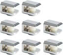 Alise 8Pcs Glass Shelf Brackets,Adjustable Clamp Brackets for Shelves,Wall Mount Clamps for 5-8mm Glass Shelves,Bathroom Clip Holder Support Hardware