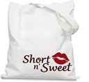 Short n’ Sweet Lip Print Canvas Tote Bag, Stylish Red Lips Design, Cute & Trendy Reusable Bag for Shopping/Daily Use, Perfect Gifts for Women Fashion Lovers