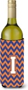 Caroline's Treasures CJ1060-ILITERK Letter I Chevron Blue and Orange #3 Wine Bottle Hugger Bottle Cooler Sleeve Hugger Machine Washable Collapsible Insulator Beverage Insulated Holder