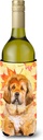 Caroline's Treasures BB9982LITERK Tibetan Mastiff Fall Wine Bottle Hugger, Yellow Bottle Cooler Sleeve Hugger Machine Washable Collapsible Insulator Beverage Insulated Holder
