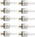 Mengico 10 Pack Interior Door Handles,Nickel Door Handles Interior,Door Lever Lock Privacy Lock(for Bedroom&Bathroom)