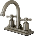 KINGSTON BRASS KS8668ZX Millennium 4-Inch Centerset Lavatory Faucet with Brass Pop-Up, Brushed Nickel