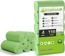 110 Counts Aklyaiap Small Trash Bags Biodegradable, Extra Thick & Strong 4 Gallon Trash Bag Green, Unscented Small Garbage Bags, Easy Tearing Waste Basket Liners for Kitchen, Bathroom, Bedroom, Office