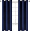 BGment Blackout Curtains for Bedroom 63 Inches Long - Navy Blue Room Darkening Thermal Insulated Sunlight Blocking Grommet Window Drapes for Kids Boys Room, Set of 2 Panels, 42 x 63 Inch