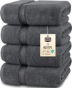 Utopia Towels 4 Pack Premium Bath Towels Set, 27 by 54 Inches, 100% Ring Spun Cotton 600GSM, Lightweight and Highly Absorbent Quick Drying Towels, Perfect for Daily Use, Grey