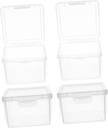Cabilock 4pcs Bread Storage Container: Airtight Plastic Box - 3.7x3.5x2.3 Homemade Bread Keeper For Kitchen Counter - Storage For Bread And Spices
