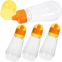Cabilock 4pcs Clear Honey Bottles Reusable Squeeze Dispensers Pet Plastic Containers for Honey Juice Milk Food Grade Storage Jars with Fine Workmanship and Simple Design