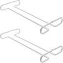 Hemoton 2pcs Iron Wine Glass Rack Upside down Stemware Holder for Kitchen and Bar Convenient Wine Goblet Storage Organizer Easy Installation White Finish