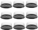 10Pcs Reusable Plastic Round Cake Carrier Boxes with Dome Lids for Birthday Cakes Outdoor Events and Dessert Storage Lightweight and Compact Design for Easy
