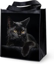 CafePress Black Cat Reusable Grocery Tote Bag Reusable Collapsible Grocery Bag