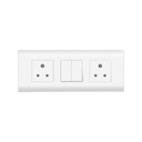 Wipro Northwest (Nowa) Switch Combo of 6M Plate + 1M 6A Switch x2 + 6A 3Pin Socket x2, White (Kit 12)