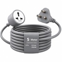 Rapoo E05, 5m Long 18AWG Heavy Duty Male to Female 3 Pin Power Extension Cord for Heavy appliances, 10amp Indoor Outdoor Wire Extender Power Cable for appliances, Electronics & Power Tools, Dark Grey
