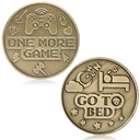 One More Game or Go to Sleep Gamer Decision Coin, Gifts for Gamer Boyfriend, Husband, Men, Gaming Accessories for Men, Game Gifts for Christmas, Valentine's Day, His Birthday