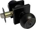 Dark Oil Rubbed Bronze Entry Entrance Exterior Lock Door Round Knobs Handle Square Plate Keyed Alike 5765-6085-DBR (1 Pack)