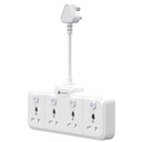 Portronics 2500W Power Plate Pro 4-in-1 Power Extender with 4 Universal Sockets, Individual Switches, 180° Flexible Cord, Child Safety Shutters, for Home, Office, Laptops, Mobiles & Appliances