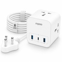 Rapoo SP30 6in1, Heavy Duty Power Extension, 3 AC Socket, 2 USB A, 1 Type C