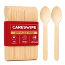 160 mm, 100 Pack Disposable Spoons | Wooden Dining Flatware | Ideal for Kids Birthday, Wedding & Party