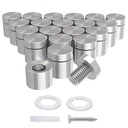 Stainless Steel Standoff Screws for Acrylic & Sign Boards | Wall Mount Spacer with Screw & Anchor | 12mm Diameter x 19mm Height | Silver Finish (Pack of 4)