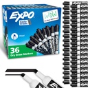 EXPO Dry Erase Markers, Low Odor Ink, Black, Chisel Tip, 36 Count - Easily Erases, Ideal for Classroom, Home, Office, Back to School, Teacher Supplies
