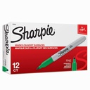 Sharpie Permanent Markers, Fine Point, Green, 12 Count