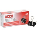 ACCO Binder Clips, Medium, Black, 12 per Box, 2 Boxes (72062)
