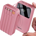 Lifelong Electronics 20000mAh 22.5W Fast Charging Power Bank | 4 Cables Attached – Type A + Type B + Type C + Lightning | for New & Old Devices | 4 Ports Available Too | Small Pocket Size Powerbank