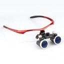 Dental Surgicial Loupe Loupes 2.5X Magnification 16.5" (420mm) Working Distance Burgundy Goggles
