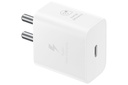 Samsung Original 25W USB Type-C Travel Adaptor Without Cable for Pixel, Xiaomi, Motorola, iPhone, Samsung Galaxy Tab S/A Series, Galaxy S10/M54/M55/A80/A90/S25/S24, White