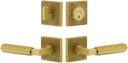Viaggio QADMLNCON-REB_Combo_238_RH Motivo Right Handed Solid Brass Single Cylinder Keyed Entry Door Lever Set and Deadbolt Combo Pack - 2-3/8" Backset - Satin Brass