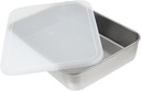 Fresh-Keeping Baking Tray with Lid 9.05X6.69X1.96 Inch Airtight Cake Container for Oven and Refrigerator Food Storage