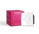 HomeMate® WiFi+BLE 2-Way 2 Gang Touch Switch | No Hub Required | Dry Contact Switch | Home Automation | Compatible with Alexa and Home (1, White)
