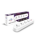 Wipro Smart Wi-Fi USB Extension Board with 3 Universal Socket & 3 USB| Voice control with Alexa and Asst| Energy Monitoring Feature for Connected Device | Schedule ON/OFF (Pack of 1, White)