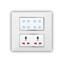 Smarteefi Touch 8 Port Modular WiFi Smart Switch Board, 6 Smart Switch, 2 Smart Plug, Compatible with Alexa & Home, White (Size: 8M-Square (154mmx160mmx40mm))