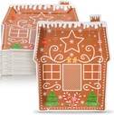 150 Pcs Christmas Gingerbread House Paper Plates Gingerbread Party Decorations Christmas Disposable Plates Decorative Tableware for Holiday Winter Party Supplies, 10.5 x 8 Inch