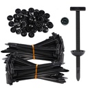 Nylon Universal Cable Tie Buckle - Heavy Duty Zip Ties (with Pin & Button), UV Resistant Black Zipties for Car Daily Repair, Applicable Toengine Lower Guard Plates, Fender Linings (50 PCS)