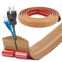 HASTHIP® 6.6ft Floor Cord Cover PVC Rubber Self Adhesive Cable Protector