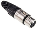 4 PIN Cable Mount XLR Connector, Female, Silver Over Nickel Plated Contacts(PLF4-01-Small)
