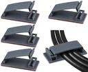 SOULWIT 50Pcs Self Adhesive Cable Management Clips, Cable Organizers Wire Clips Cord Holder for TV PC Ethernet Cable Under Desk Home Office (Grey)