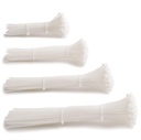 ART IFACT 250 Pieces of Multiple Sizes Nylon Cable tie - Strong White Cable Tie (Combination 1, White, 250)