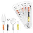 GLUN® Cable Protector Spiral Sleeve, Pack of 5 Multi-Colour Charging Cable Saver, Data Cable Protection Sleeves