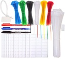 DIY Crafts Combo Mix Set, 30 Pcs Ties 200 Label 3 Marker Only, Cable Ties Tags Cable Ties Labels Self-Locking Cable Ties Marker White L(Combo Mix Set, 30 Pcs Ties 200 Label 3 Marker Only)