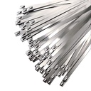 HS Metal Zip Ties Stainless Steel Cable Tie 11.8 Inch (100 Pack) Extra Heavy Duty Self-Locking Strap Ties 225 Lbs Perfect for Exhaust,Fence Outdoor,Automotive
