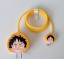 Printme™ Cute Funny Protective Case for Apple 20W/18W USB-C, USB - A, Power Adapter Chargers and USB Lightning Cable (4 in 1) (Anime Yellow)