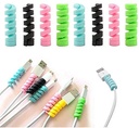 Shahn Multipurpose Spiral Cable Protector for Charging Cables Compatible with iPhones, Macbooks and Oneplus Cables. (Multi-Colour, Set of 15 Pcs)