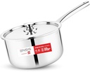 ENSIS triply Induction Sauce pan | Stainless Steel Triply Cookware | 1.5 Liter Tea Saucepan | 16 cm Sauce pan with lid - 5 Year Warranty | Steel Saucepan for Tea