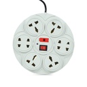 Digiway ABS Round Power Strip 8-1 Extension Cord || Board with Master Switch, Indicator || 8 International sockets || 4-Two Pin Socket, 4-Three Pin Socket || 2 Meter Cord Wire (Beige_Pack of 1)